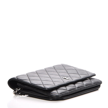 Chanel Lambskin Quilted Wallet On Chain WOC Black 4 of 10