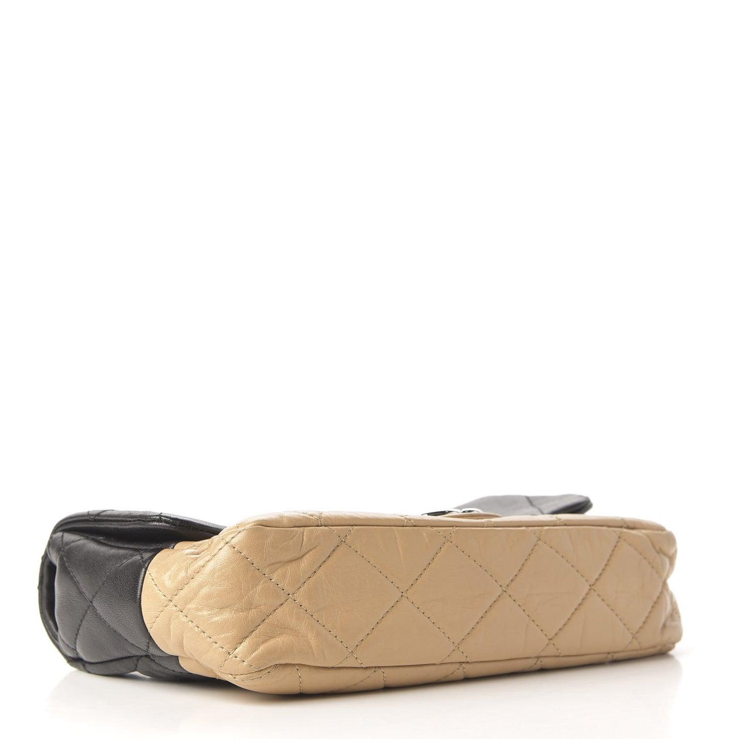 Lambskin Quilted Bi-Color Medium Single Flap Black Beige