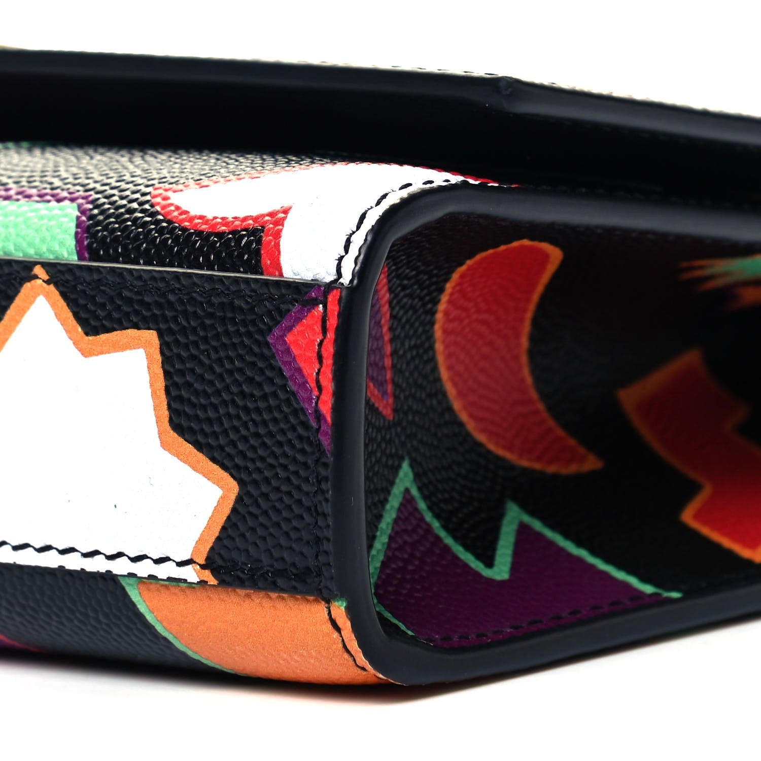 Saint Laurent Grain De Poudre Small Monogram Shapes Print Kate Satchel Black 9 of 9