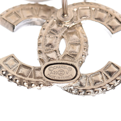 Chanel Crystal Timeless CC Earrings Light Gold 3 of 5