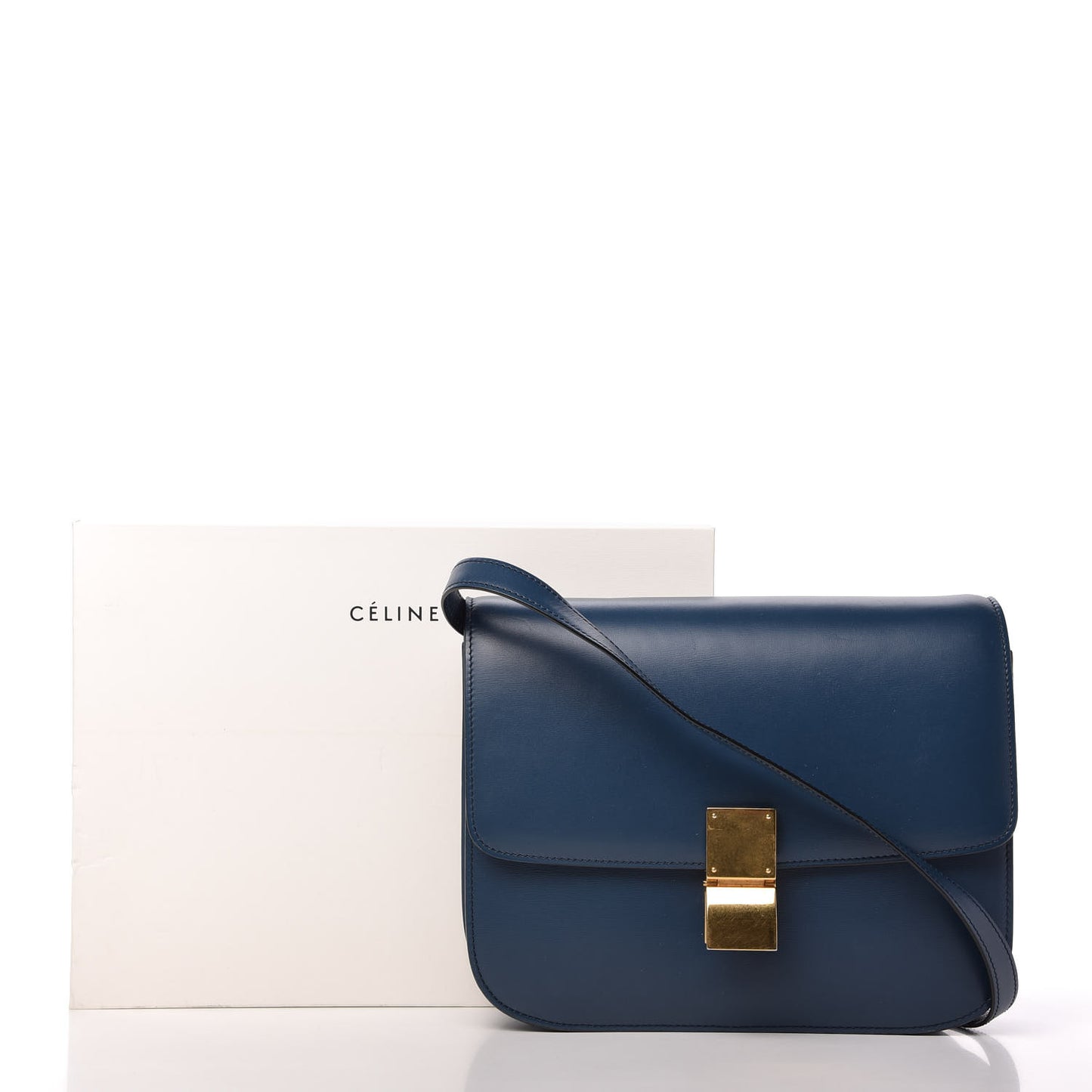 Box Calfskin Medium Classic Box Flap Indigo