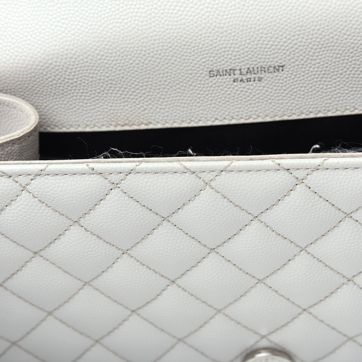 Saint Laurent Grain De Poudre Textured Mixed Matelasse Medium Triquilt Monogram Satchel Porcellana 14 of 14