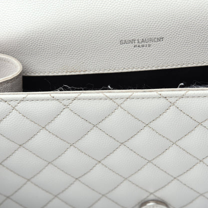 Saint Laurent Grain De Poudre Textured Mixed Matelasse Medium Triquilt Monogram Satchel Porcellana 14 of 14