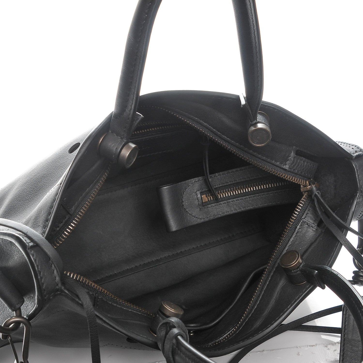 Balenciaga Veau Soyeux Perforated Blackout Hardware S City Black 5 of 7
