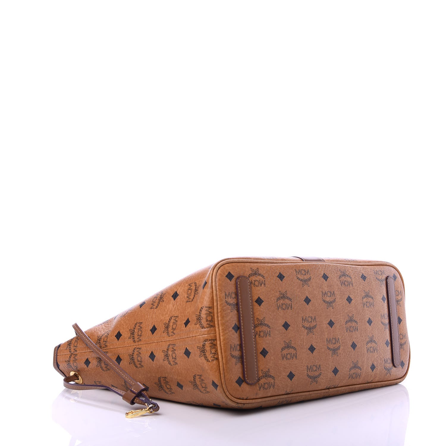 MCM Visetos Medium Liz Reversible Shopper Tote Cognac 4 of 17