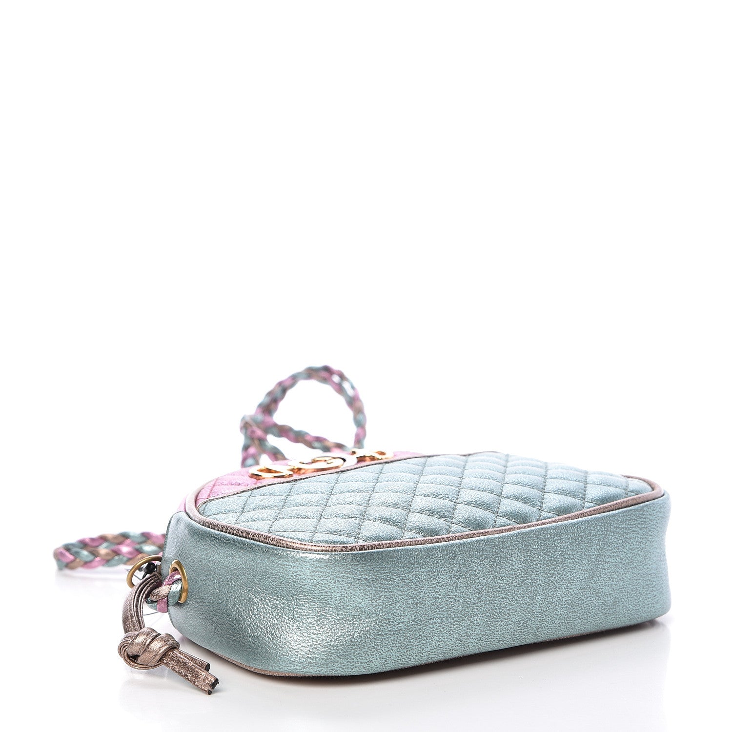 Gucci Laminated Nappa Trapuntata Mini Zumi Dome Shoulder Bag Rosa Lago Rame 4 of 10