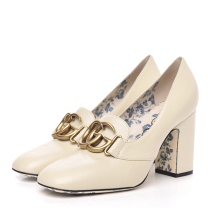 Gucci Malaga Kid GG Victoire 95mm Loafer Pumps 39.5 Vintage White 3 of 9