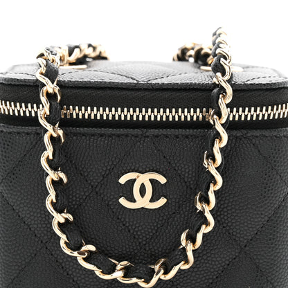 Chanel Caviar Quilted Mini Vanity Case With Chain Black 8 of 11