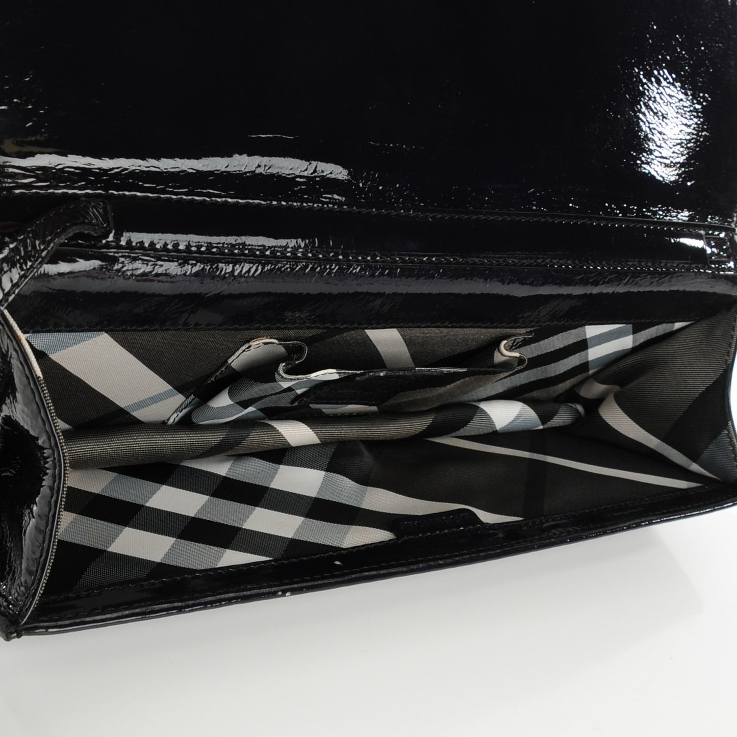 Crinkled Patent Bracelet Clutch Bag Purple