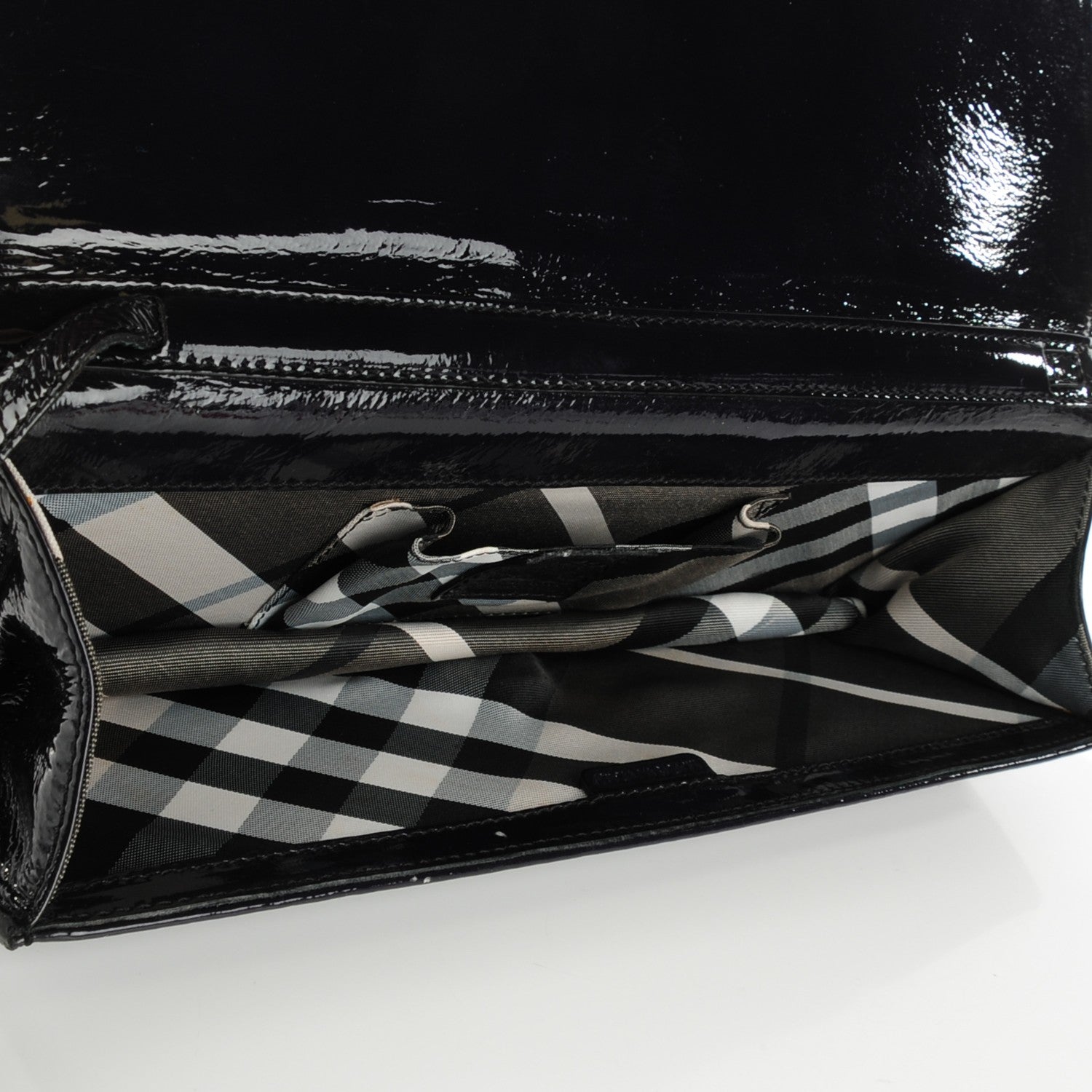 Burberry Crinkled Patent Bracelet Clutch Bag Purple 6 of 9