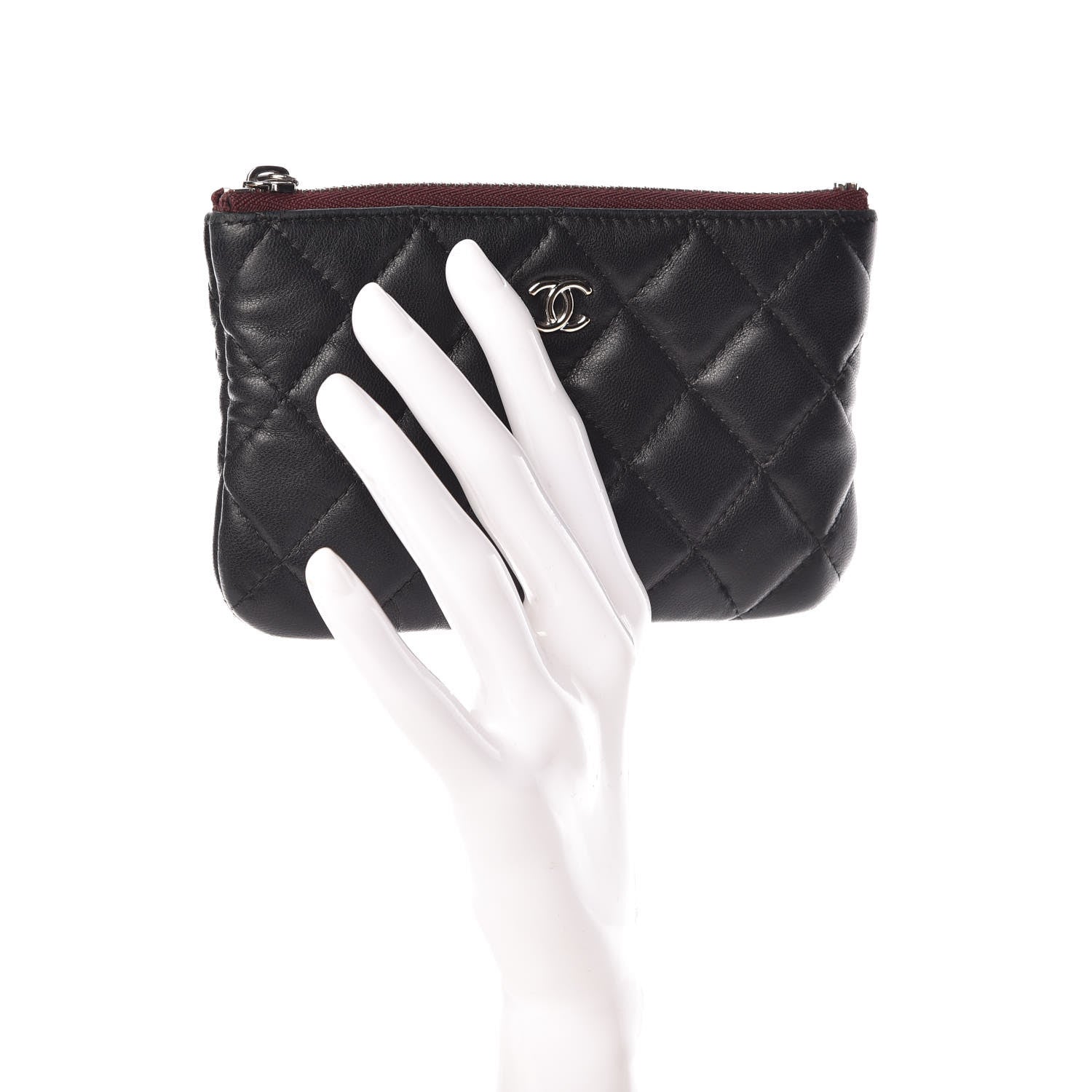 Chanel Lambskin Quilted Small Cosmetic Case Black 2 of 8