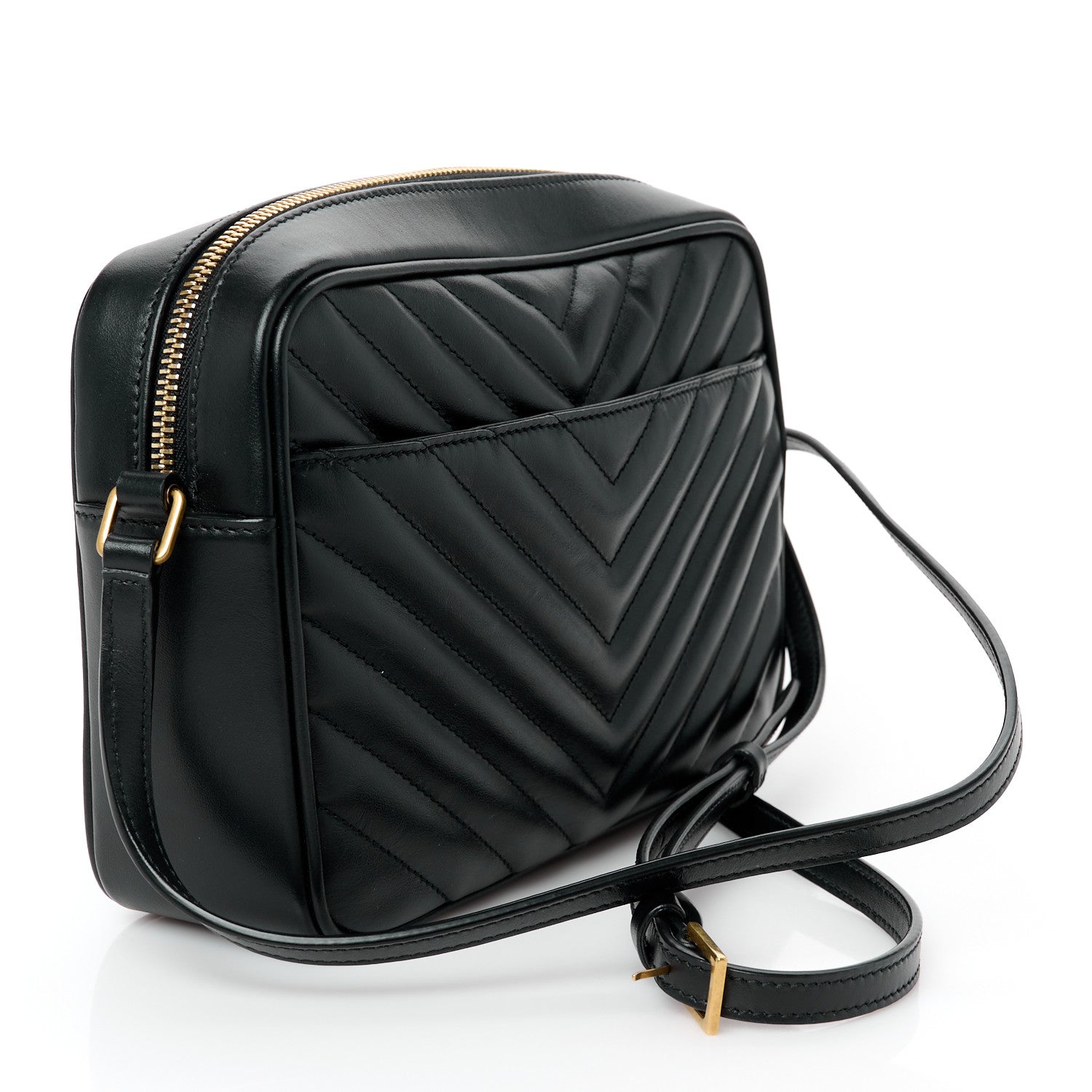 Saint Laurent Calfskin Matelasse Monogram Lou Camera Bag Black 3 of 10
