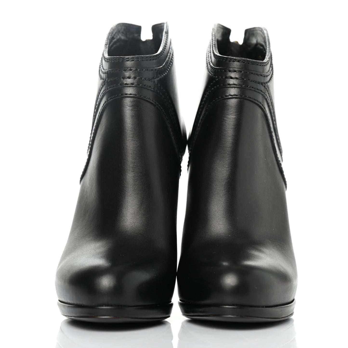 Calfskin Diane Ankle Zip Boot 5.5 Black