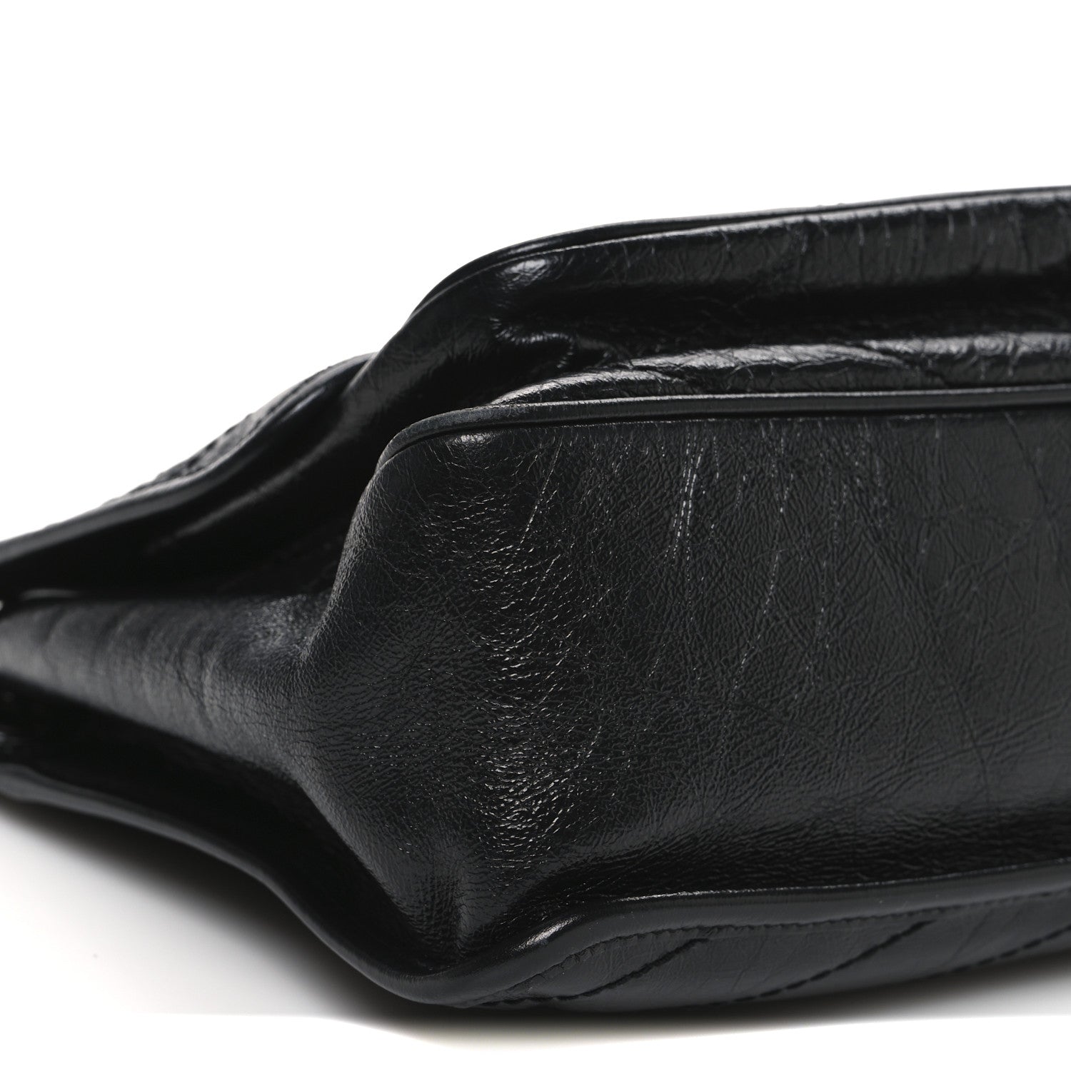 Saint Laurent Crinkled Calfskin Matelasse Monogram Medium Niki Chain Satchel Black 9 of 12