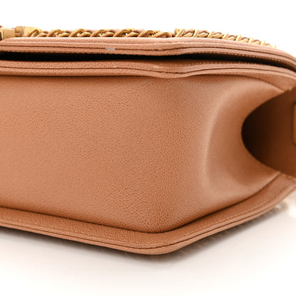 Chanel Caviar Quilted Chain Around Medium Boy Flap Beige 10 of 14