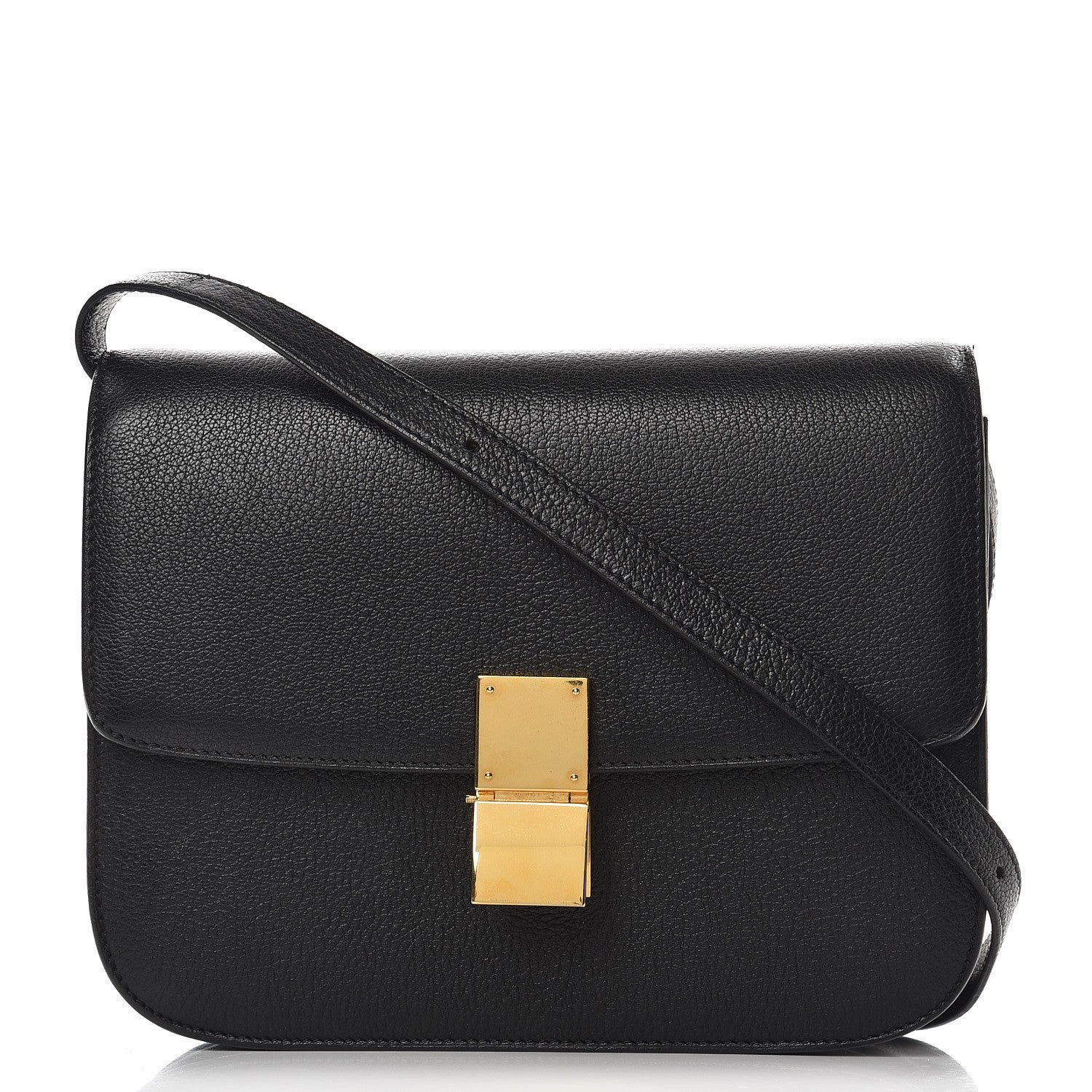 Celine Goatskin Medium Classic Box Flap Bag Black 1 of 6