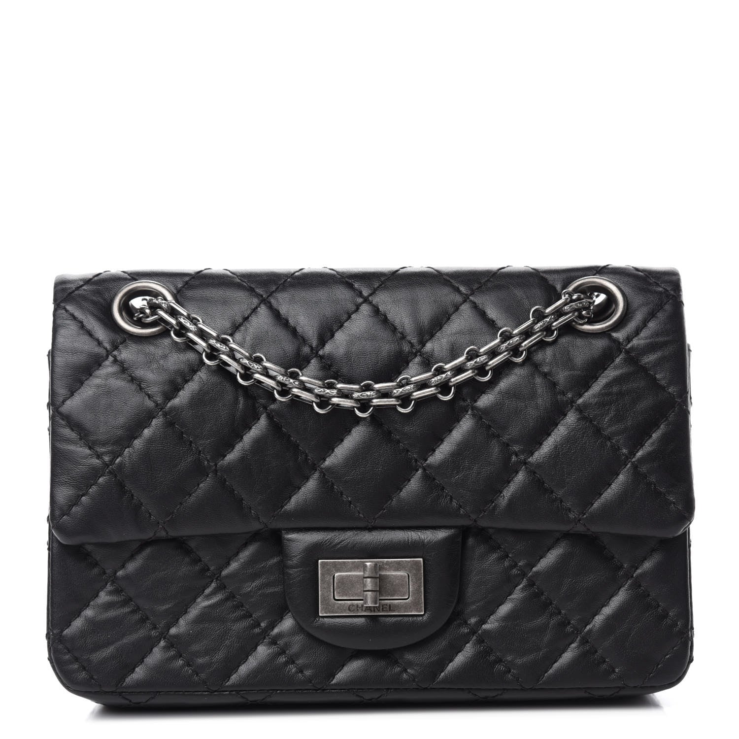 Chanel Aged Calfskin Quilted 2.55 Reissue Mini Flap Black 1 of 11