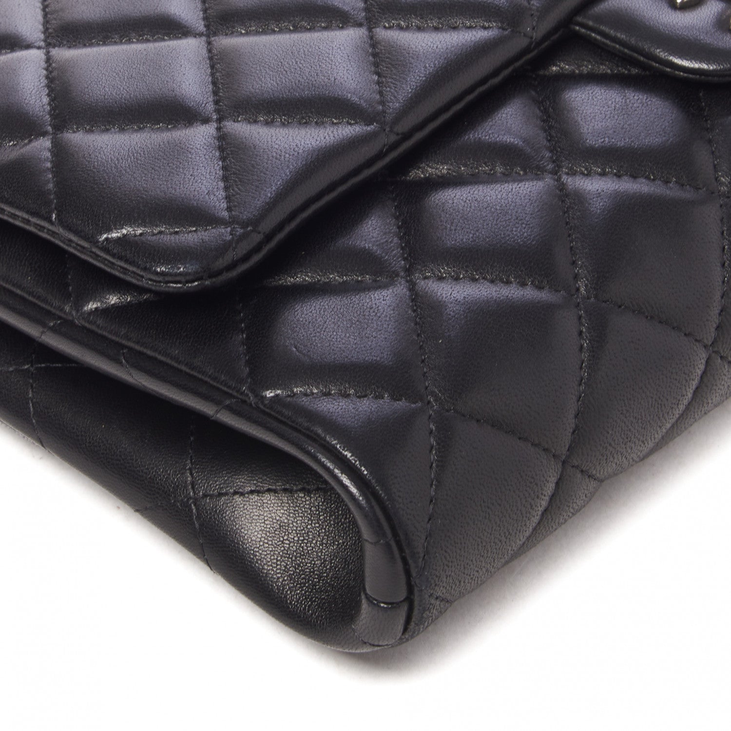 Chanel Lambskin Quilted Clutch With Chain Flap Black 6 of 9