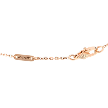 Van Cleef & Arpels 18K Rose Gold Carnelian Sweet Alhambra Pendant Necklace 4 of 5