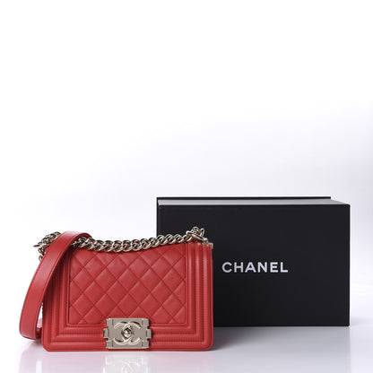 Chanel Lambskin Quilted Small Boy Flap Red 11 of 13