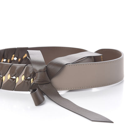 Fendi Calfskin Shiny Nappa Lace Up Bow Strap You Brown 6 of 7
