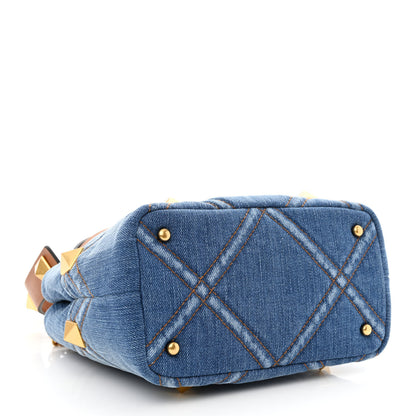 Valentino Garavani Denim Small Roman Stud The Handle Bag Light Denim Selleria 4 of 10