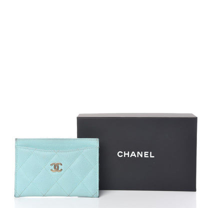 Chanel Caviar Quilted Card Holder Light Blue 20 of 20