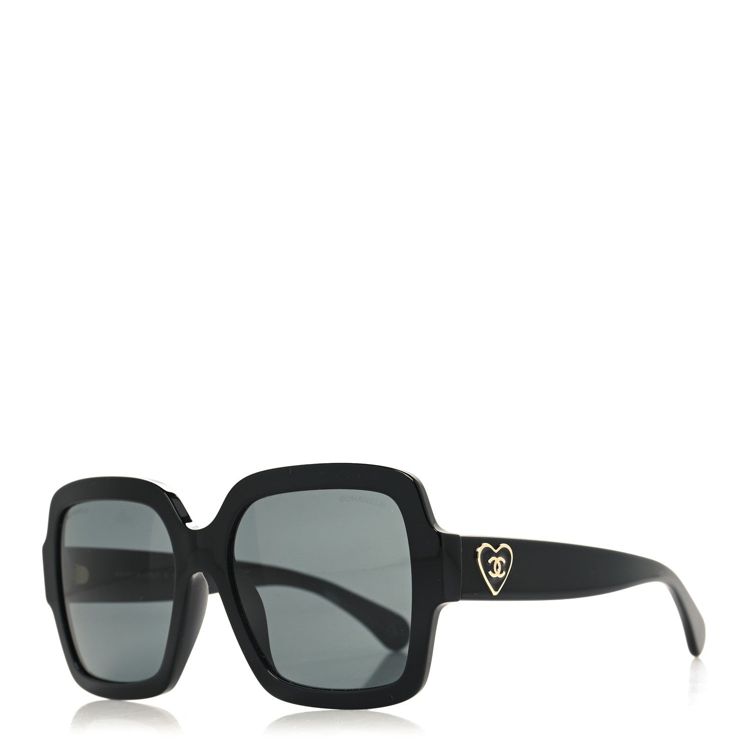 Chanel Acetate Square Heart Sunglasses 5479-A Black 1 of 8