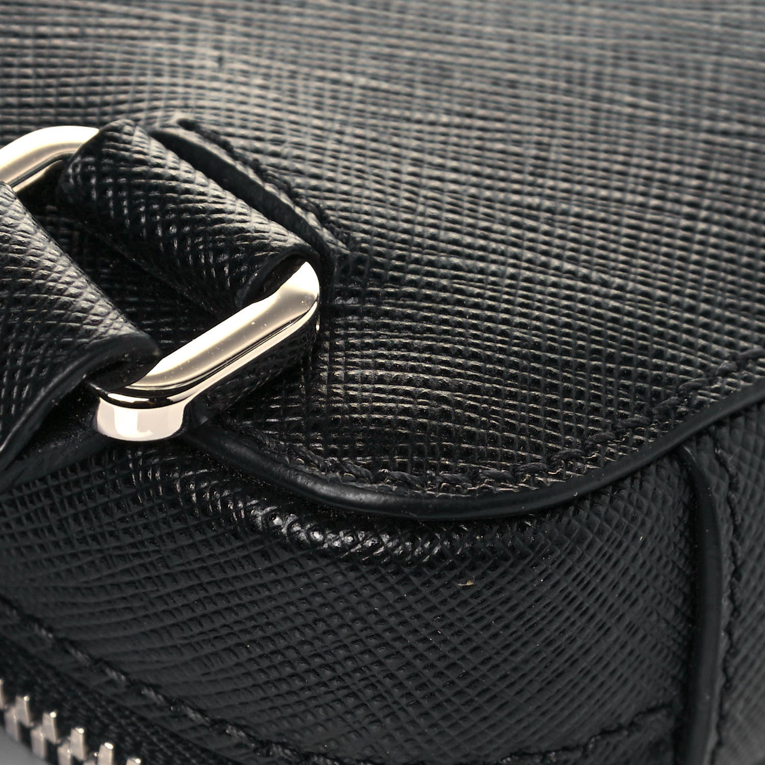 Prada Saffiano Harness Crossbody Bag Black 9 of 10