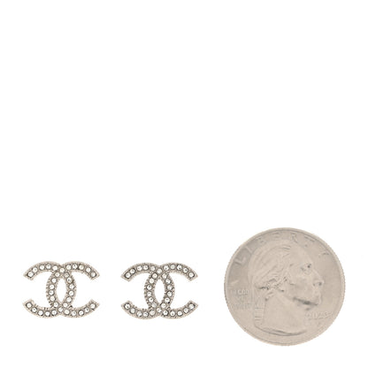Chanel Crystal CC Earrings Silver 2 of 5