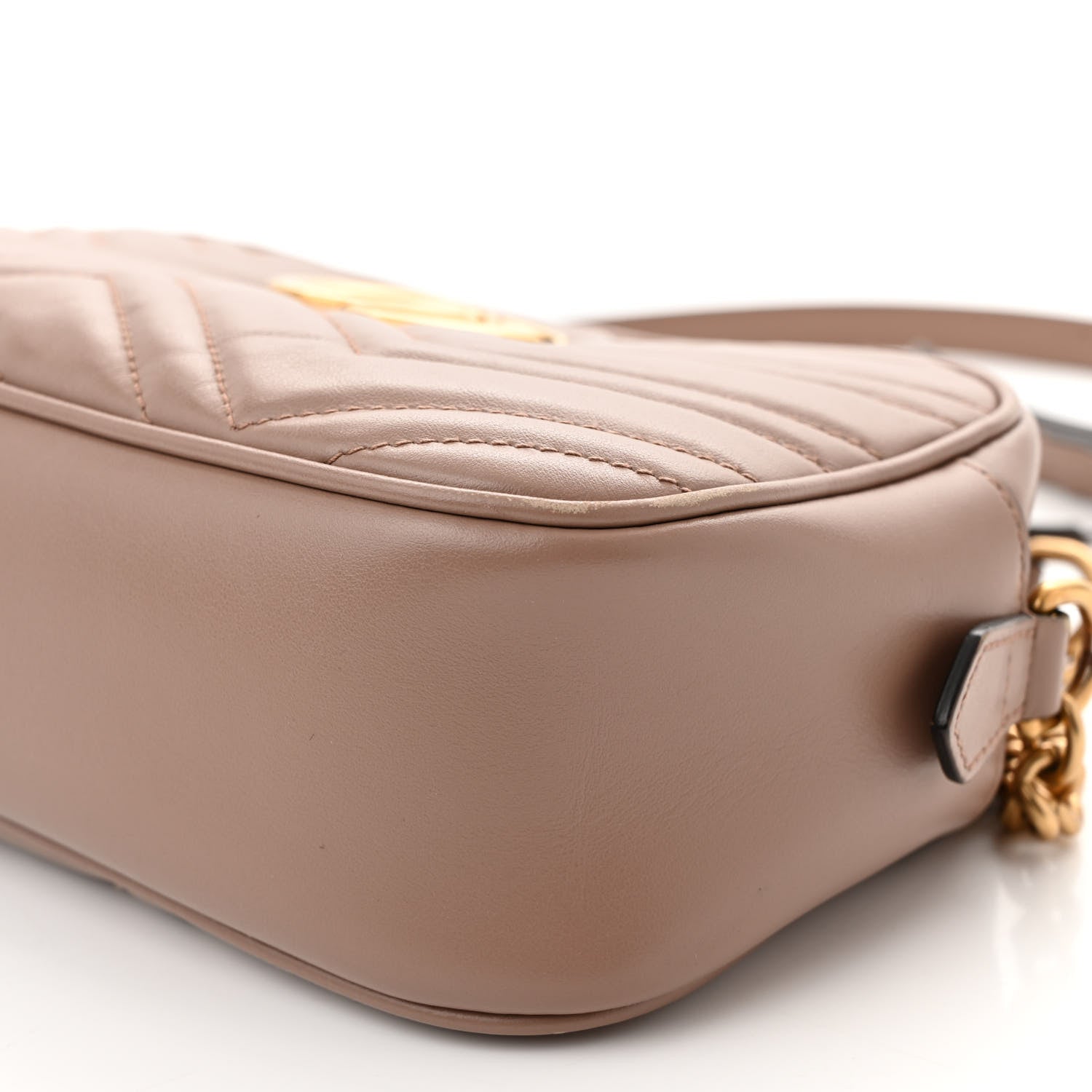 Gucci Calfskin Matelasse Small GG Marmont Chain Shoulder Bag Porcelain Rose 8 of 10