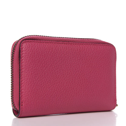 Gucci Grained Calfskin Logo Zip Around Card Case Box Pink Green 2 of 6