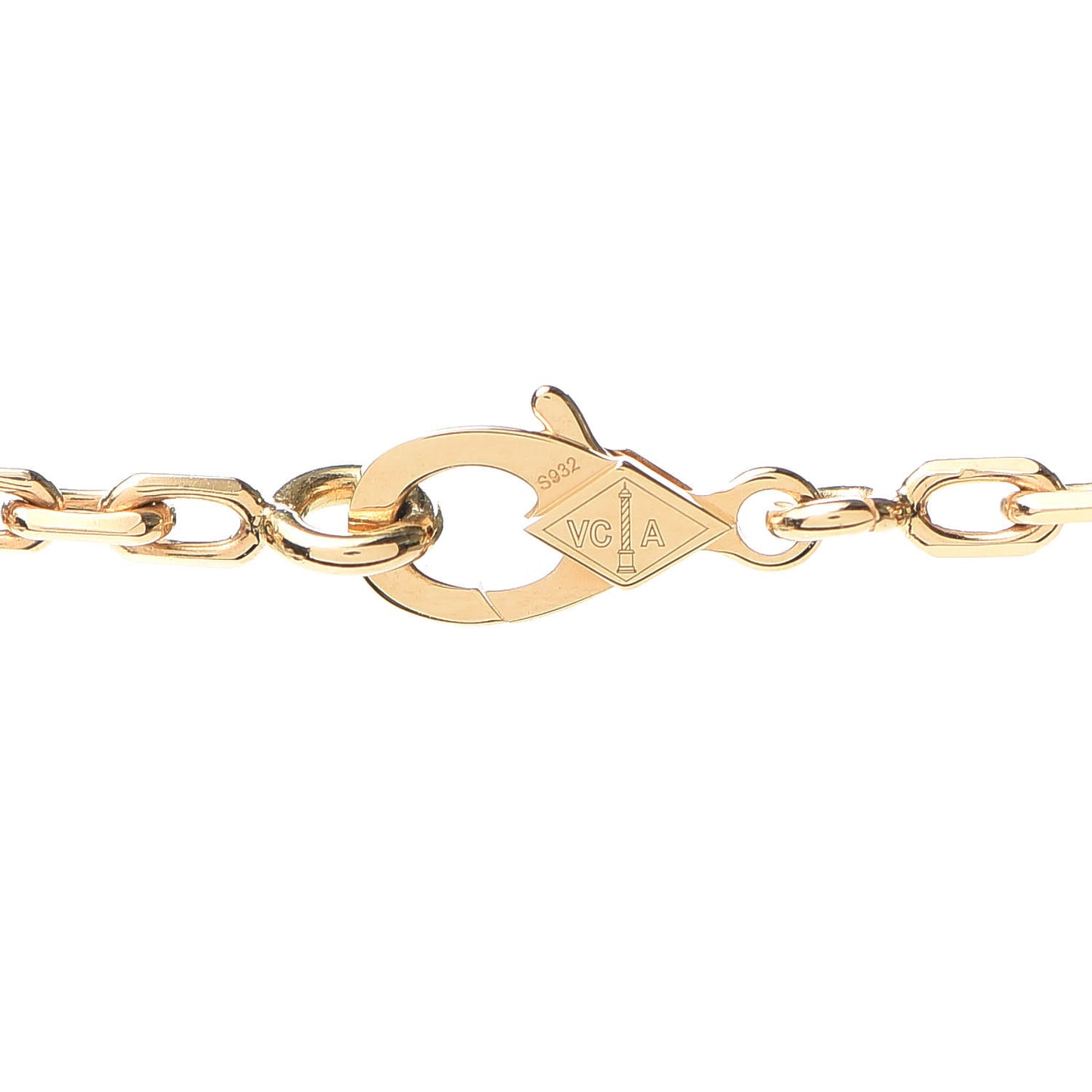 18K Yellow Gold Rock Crystal 20 Motifs Vintage Alhambra Necklace