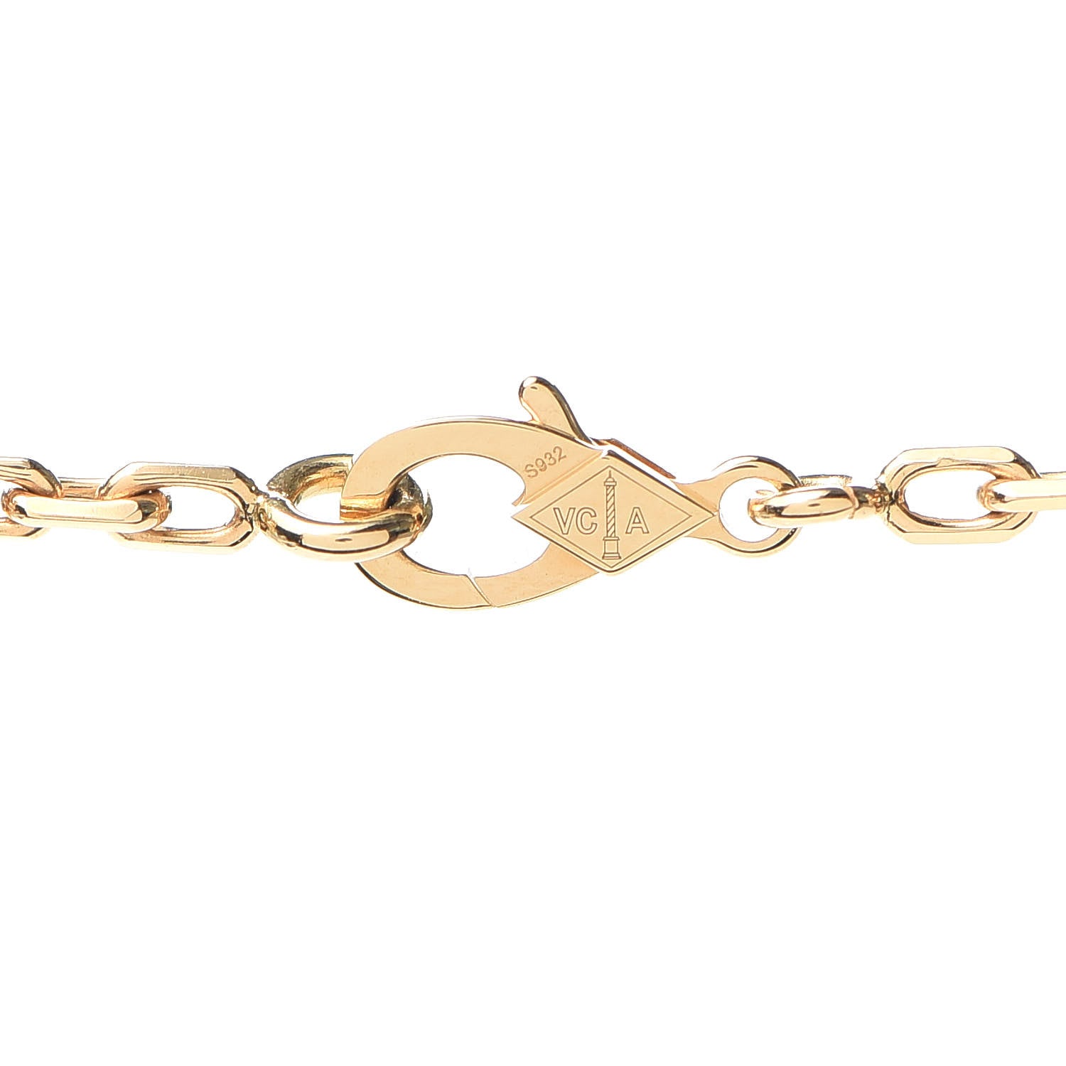Van Cleef & Arpels 18K Yellow Gold Rock Crystal 20 Motifs Vintage Alhambra Necklace 4 of 9