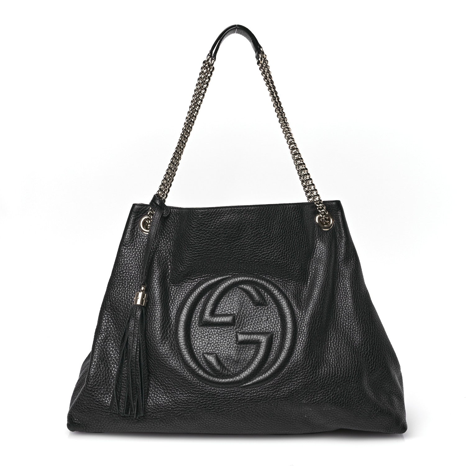 Gucci Pebbled Calfskin Large Soho Chain Shoulder Bag Black 1 of 12