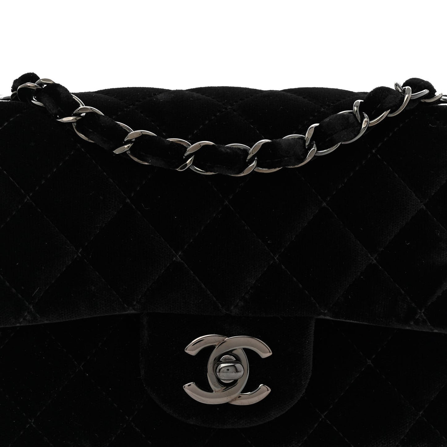 Velvet Quilted Mini Rectangular Flap So Black