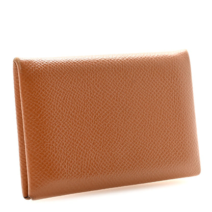 Hermes Epsom Calvi Card Case Gold 3 of 7