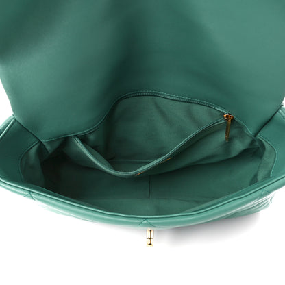 Chanel Lambskin Quilted Large Chanel 19 Flap Dark Green 4 of 9