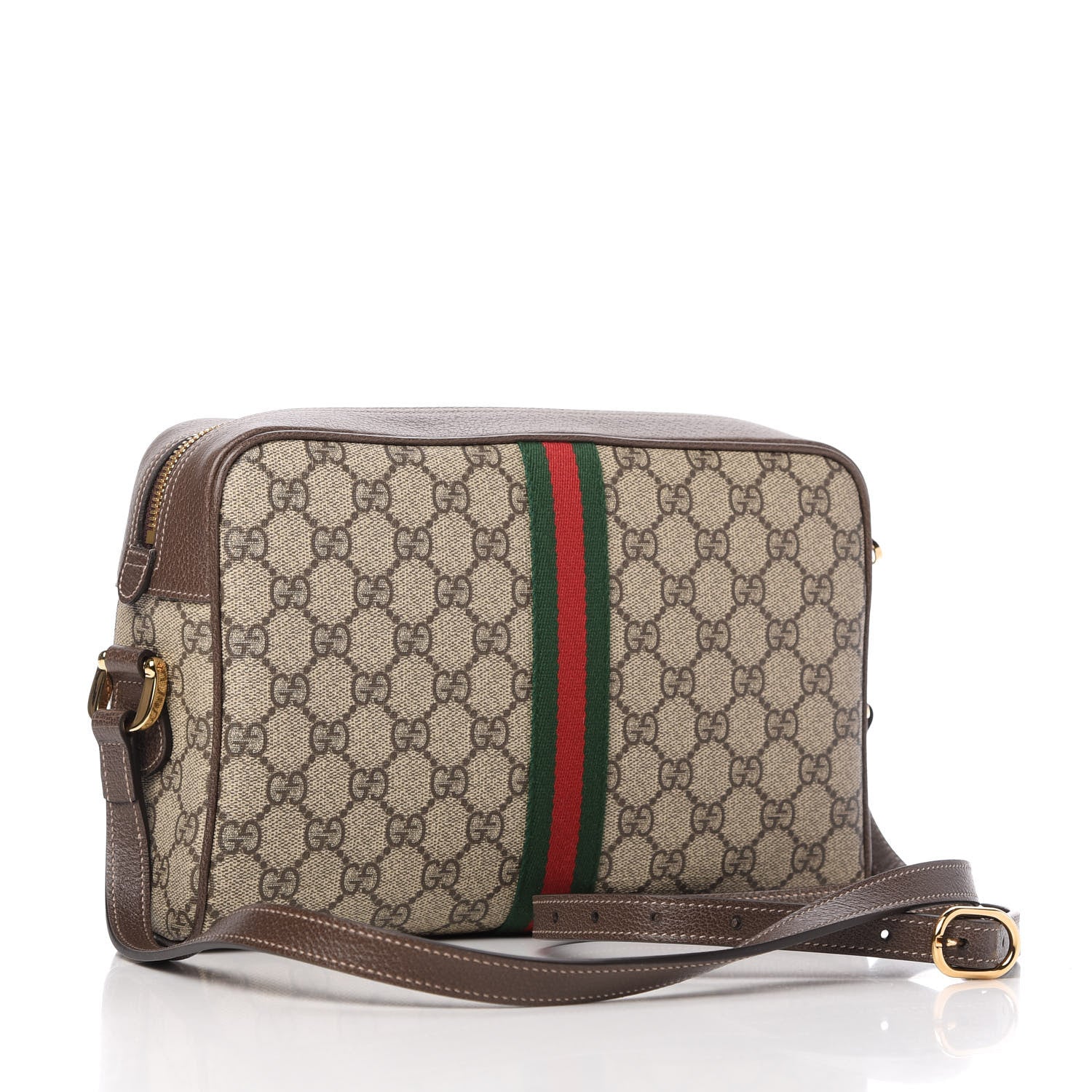 Gucci GG Supreme Monogram Web Small Ophidia Shoulder Bag Brown 3 of 10