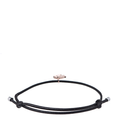 Damiani 18K Pink Gold Diamond Cord Letter R Bracelet 2 of 4