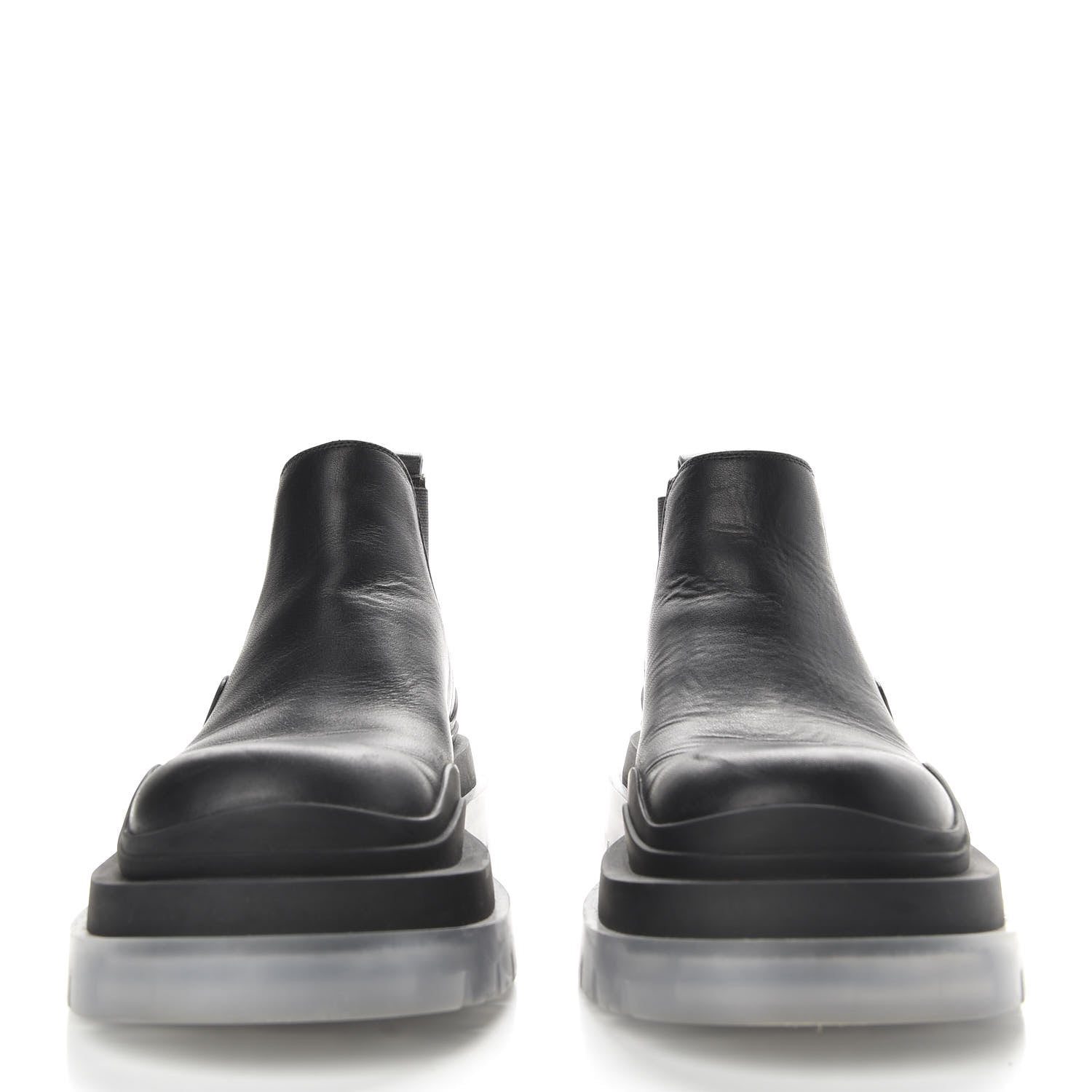 Bottega Veneta Calfskin The Tire Cropped Chelsea Short Boots 36 Black Transparent 2 of 9