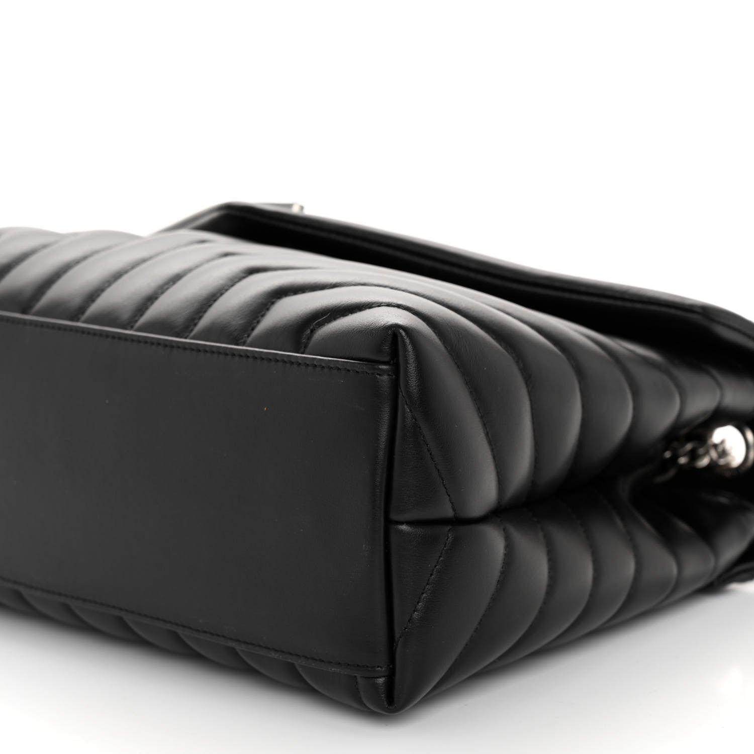 Saint Laurent Calfskin Y Quilted Monogram Medium Loulou Chain Satchel Black 16 of 17
