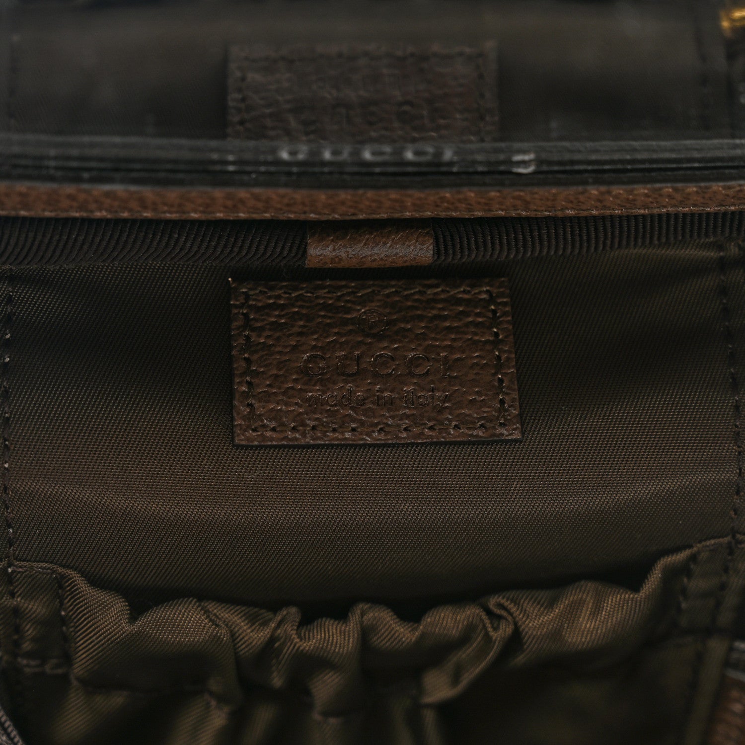 Gucci GG Supreme Monogram Textured Calfskin Web Ophidia Vanity Cosmetic Case Beige Ebony New Acero 4 of 9