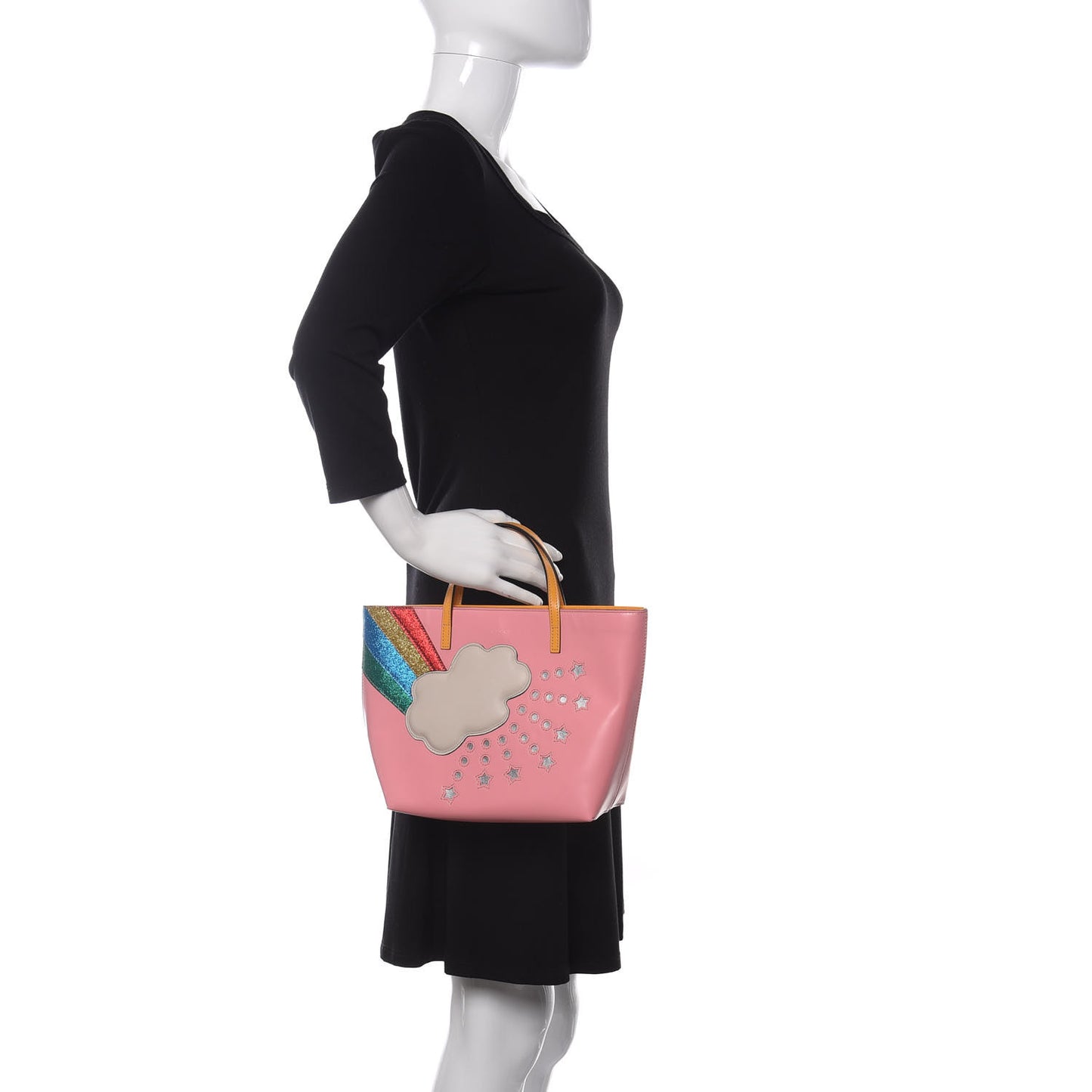 Calfskin Childrens Rainbow Tote Lotus Pink Crop Multicolor