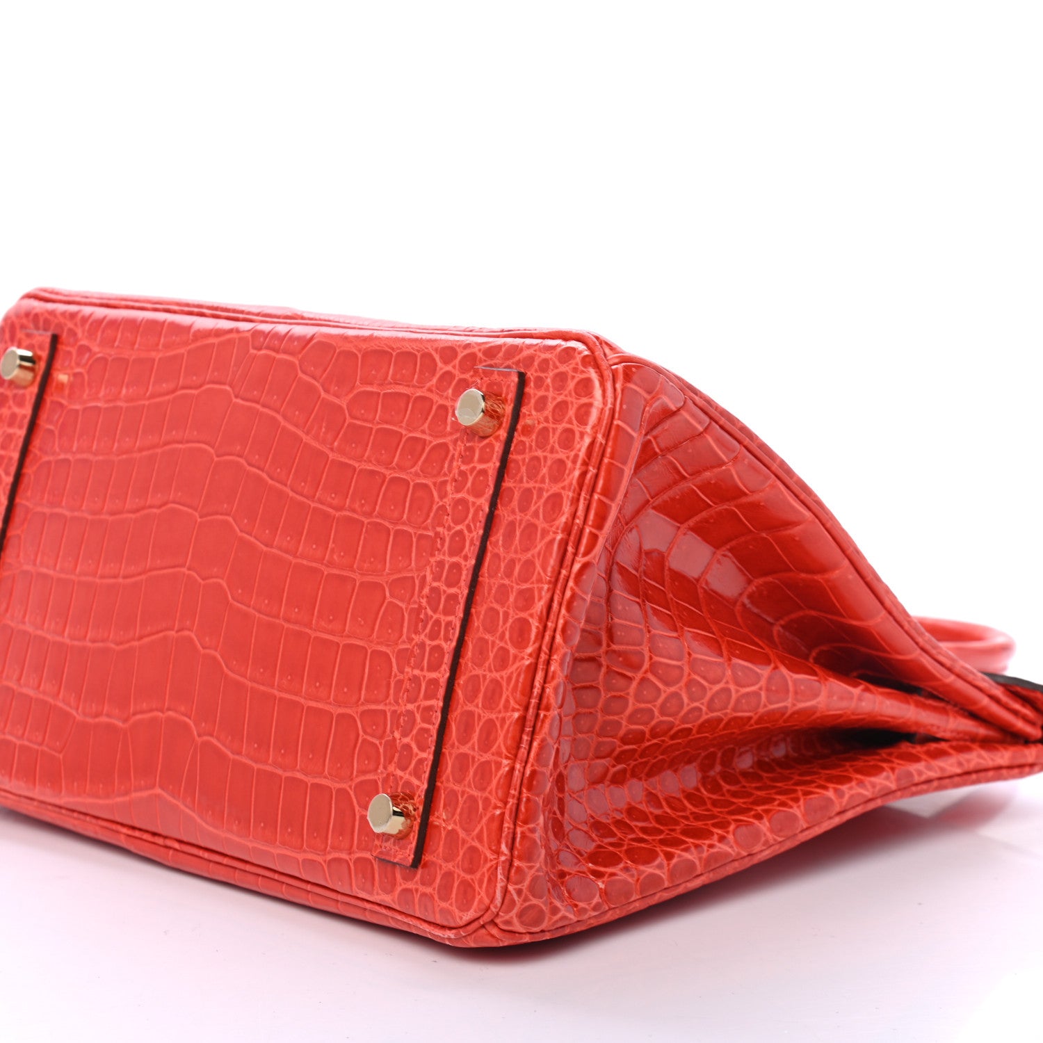Hermes Shiny Porosus Crocodile Birkin 30 Geranium 8 of 9