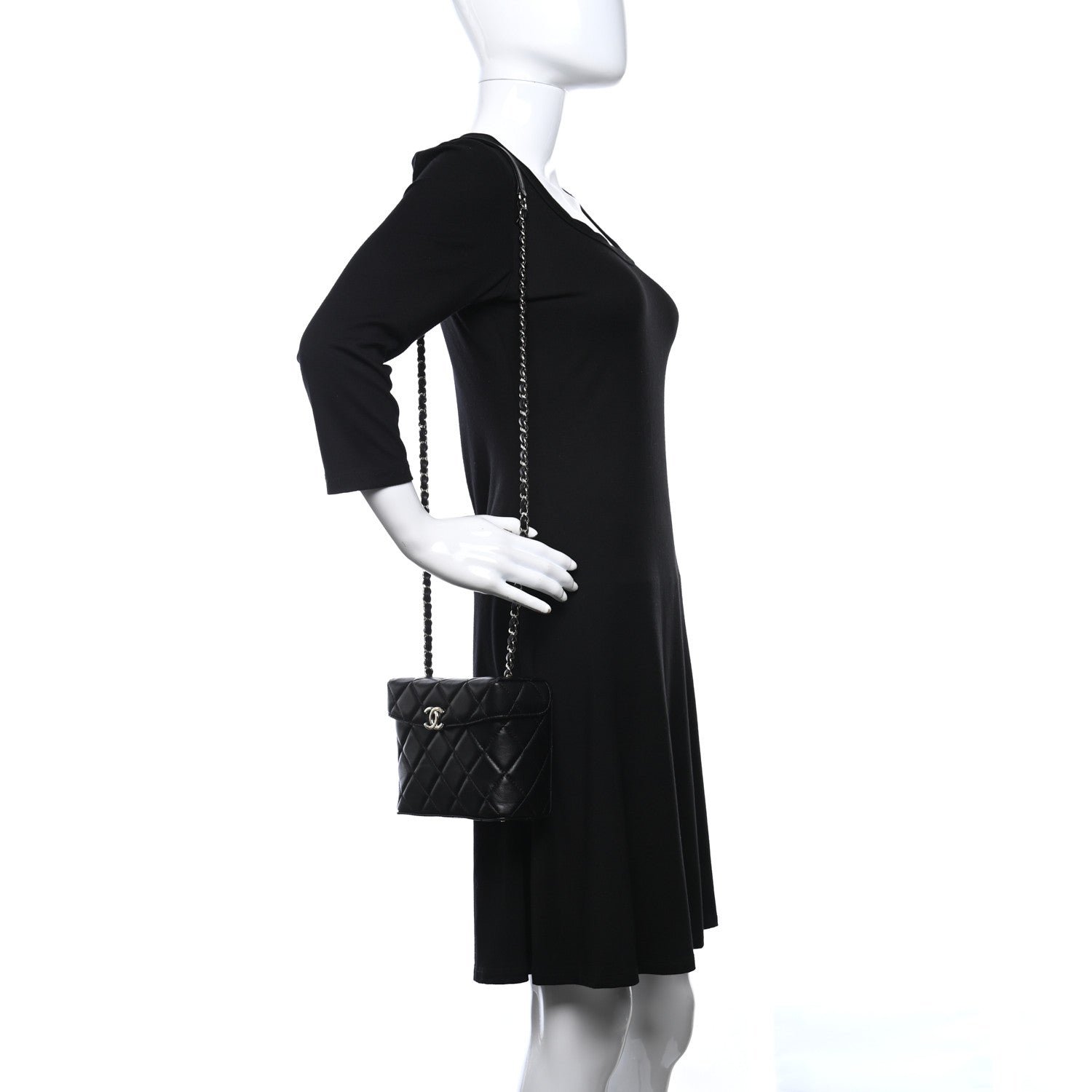 Chanel Lambskin Quilted Small Box Bag Black 2 of 13