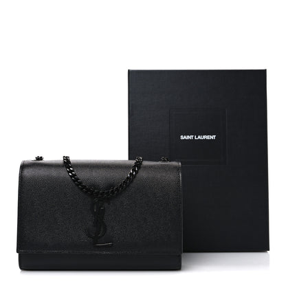 Saint Laurent Grain De Poudre Small Monogram Monochrome Kate Satchel Black 12 of 12