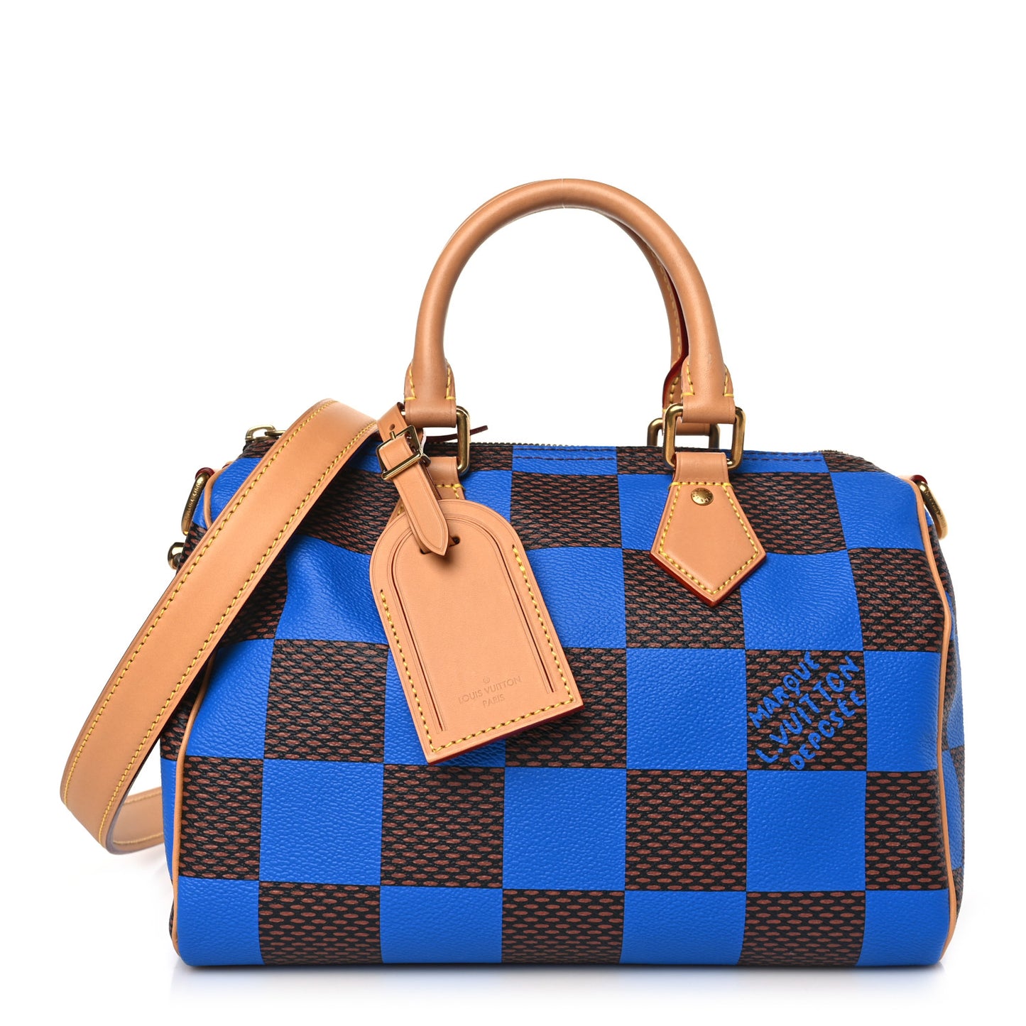 Damier Pop Speedy Bandouliere 25 Blue