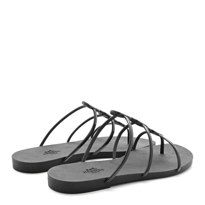 Hermes Rubber Womens Mykonos Sandals 38 Black 5 of 8