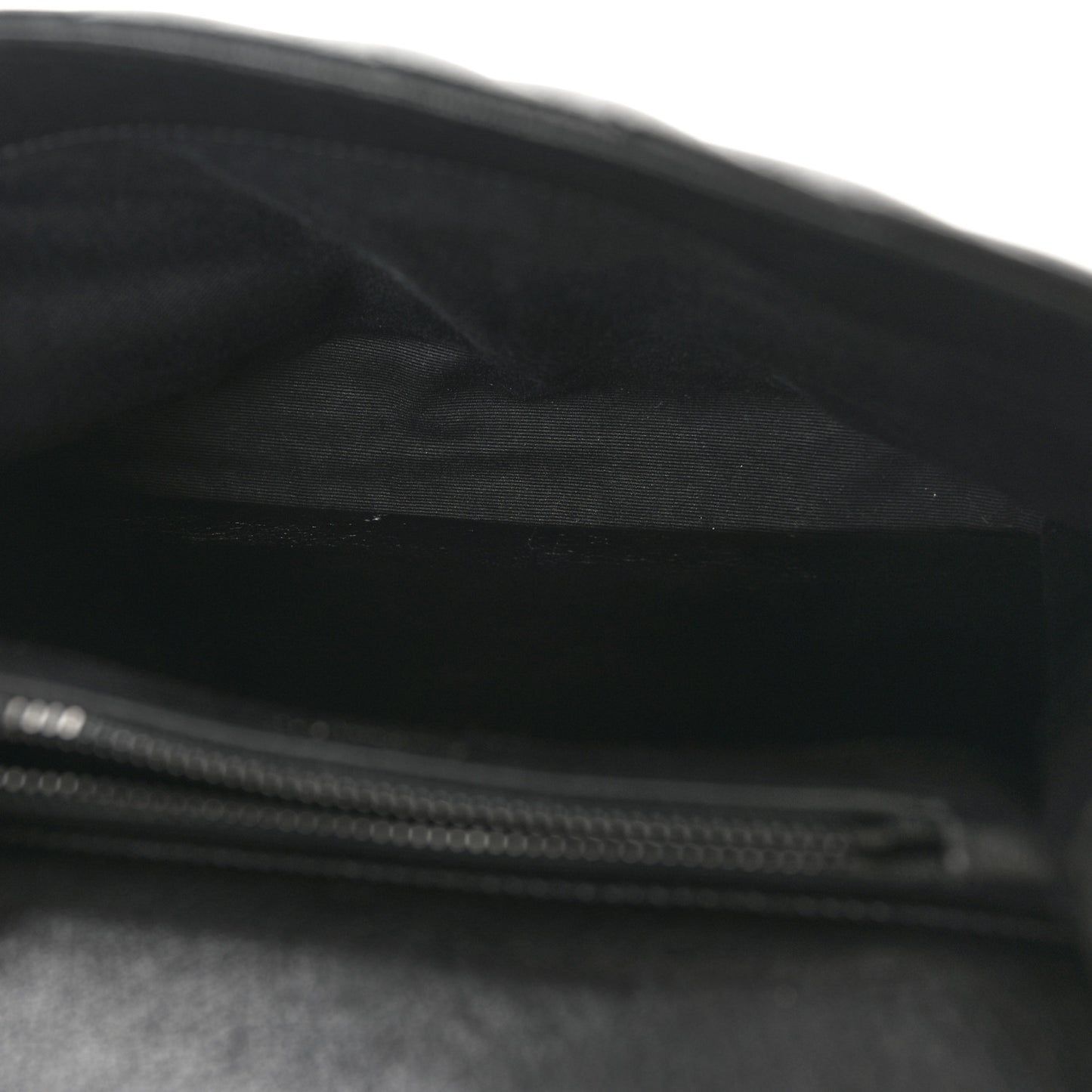 Sheepskin Matelasse Chevron Monogram Monochrome Medium College Bag Black